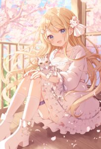dress emori_miku_project emu_alice garter gomano_rio heels neko pantsu skirt_lift thong