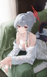 Rating: Questionable Score: 34 Tags: bikini_top blue_archive devil dress_shirt halo jianjia kurodate_haruna open_shirt see_through swimsuits tail wings User: VigorousMMM