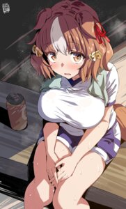 Rating: Safe Score: 30 Tags: animal_ears belko belno_light_(umamusume) gym_uniform tail uma_musume_pretty_derby wet User: Spidey
