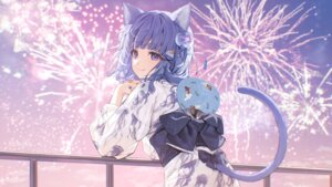 Rating: Safe Score: 27 Tags: animal_ears indie_virtual_youtuber kurageu_roa nekomimi paseri tail wallpaper yukata User: Anonymous
