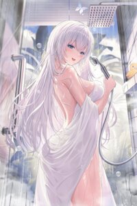 bathing cisna_(vtuber) cream indie_virtual_youtuber tagme towel wet