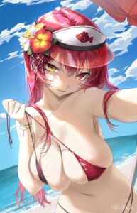 bikini heterochromia hololive houshou_marine narika_(narikakkkk) swimsuits wet