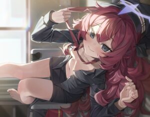 blue_archive halo loli natsume_iroha no_bra open_shirt um_111 uniform