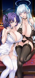 Rating: Questionable Score: 59 Tags: blue_archive cameltoe garter_belt halo hayase_yuuka lingerie pantsu see_through shirokuma_a stockings thighhighs ushio_noa User: Arsy
