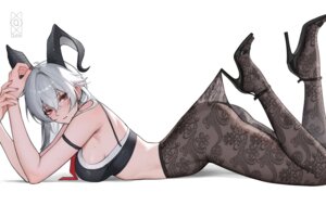 bra heels horns nopan pantyhose quilm3 see_through wet wuthering_waves zani