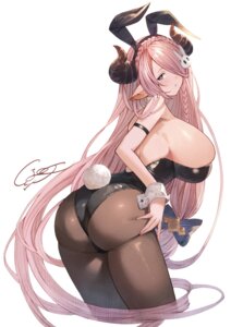 animal_ears ass ayacho bunny_ears bunny_girl granblue_fantasy horns narumeia_(granblue_fantasy) no_bra pantyhose pointy_ears tail