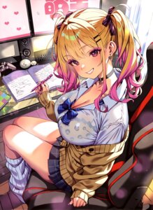 Rating: Questionable Score: 34 Tags: bra kink open_shirt see_through seifuku sweater wet_clothes User: drop