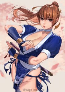 dead_or_alive kagematsuri kasumi ninja no_bra pantsu sword thighhighs
