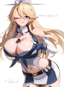 Rating: Questionable Score: 25 Tags: breast_hold cream dimos_(dawn_1945) iowa_(kancolle) kantai_collection no_bra uniform User: Genex