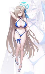 bikini blue_archive garter halo heels ichinose_asuna kyundoo swimsuits undressing