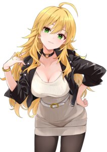 b1ack dress hoshii_miki pantyhose sweater the_idolm@ster