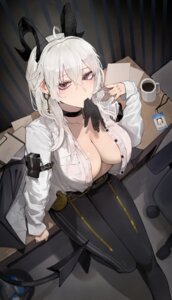 dress_shirt horns huinjebi jpeg_artifacts no_bra open_shirt see_through tail wuthering_waves zani