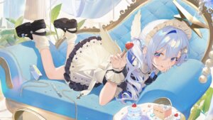 amane_kanata angel cream hololive maid wallpaper wings yuuhi_homare