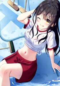 Rating: Questionable Score: 11 Tags: bra gym_uniform hominotsu see_through shirt_lift wet wet_clothes User: drop